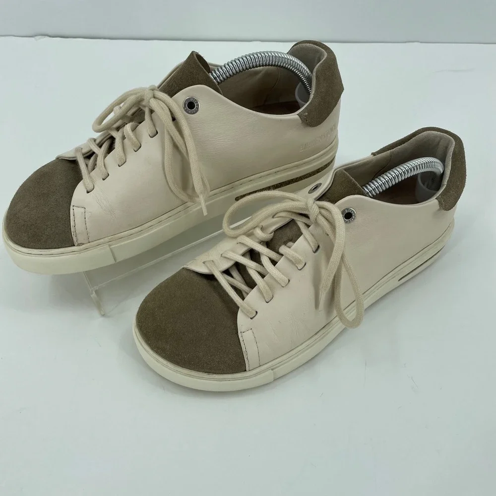Birkenstock Womens Bend Low Sneaker Size 37 US 6 Eggshell Taupe Leather Nubuck‎